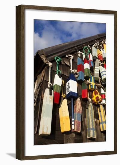 Lobster Buoys, Gloucester, Massachusetts, USA-Walter Bibikow-Framed Photographic Print