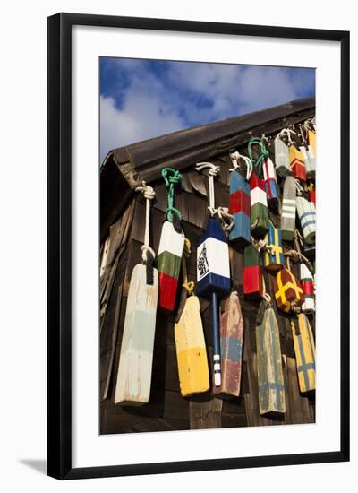 Lobster Buoys, Gloucester, Massachusetts, USA-Walter Bibikow-Framed Photographic Print