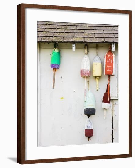 Lobster Buoys on Hut-Tom Grill-Framed Photographic Print