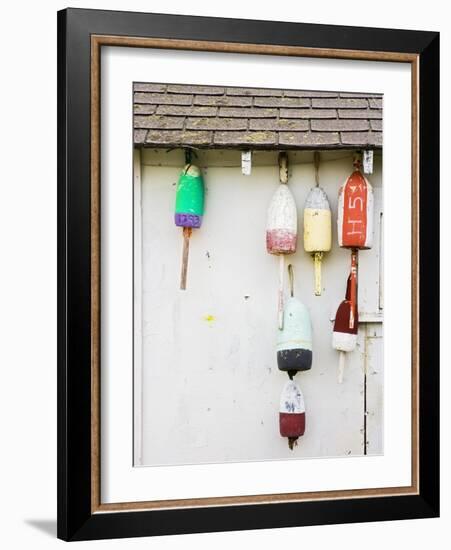 Lobster Buoys on Hut-Tom Grill-Framed Photographic Print