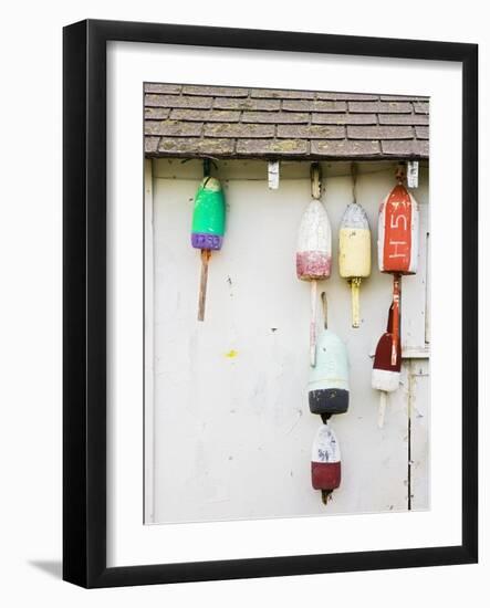 Lobster Buoys on Hut-Tom Grill-Framed Photographic Print