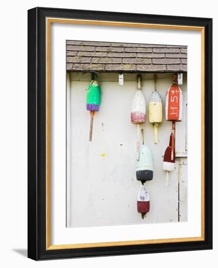 Lobster Buoys on Hut-Tom Grill-Framed Photographic Print