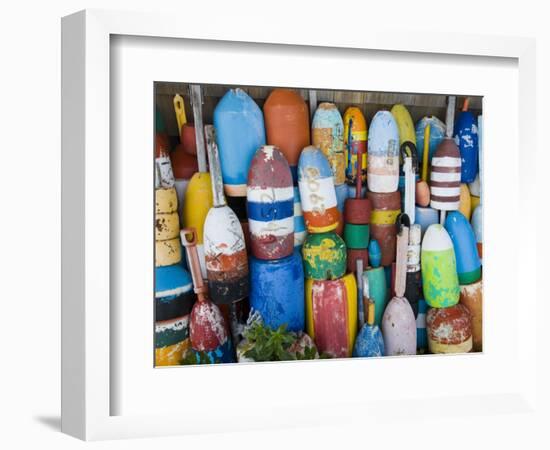 Lobster Buoys, Rockport Harbour, Rockport, Cape Ann, Massachusetts, USA-Walter Bibikow-Framed Photographic Print