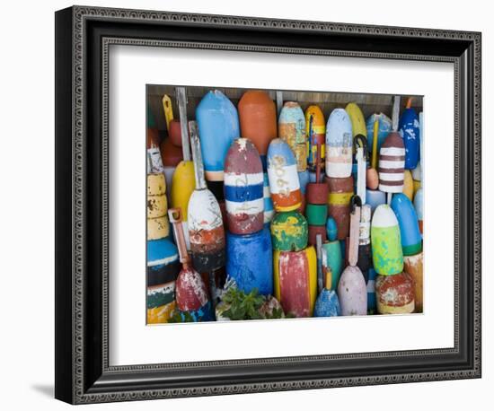 Lobster Buoys, Rockport Harbour, Rockport, Cape Ann, Massachusetts, USA-Walter Bibikow-Framed Photographic Print