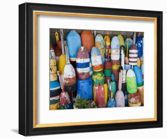 Lobster Buoys, Rockport Harbour, Rockport, Cape Ann, Massachusetts, USA-Walter Bibikow-Framed Photographic Print