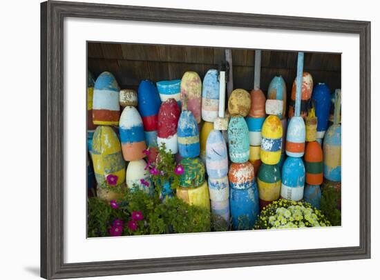 Lobster Buoys, Rockport, Massachusetts, USA-Walter Bibikow-Framed Photographic Print