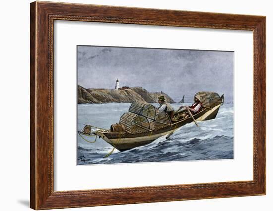 Lobster Fishermen in the Grand Manan Channel Between Maine and New Brunswick, 1890s-null-Framed Giclee Print