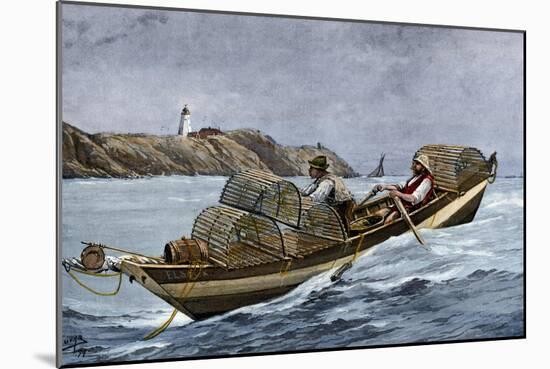 Lobster Fishermen in the Grand Manan Channel Between Maine and New Brunswick, 1890s-null-Mounted Giclee Print