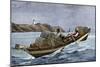 Lobster Fishermen in the Grand Manan Channel Between Maine and New Brunswick, 1890s-null-Mounted Giclee Print
