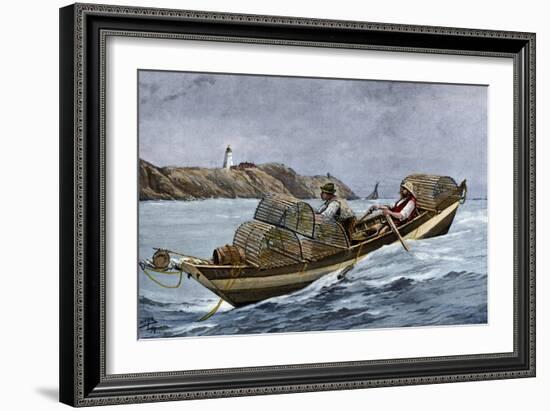 Lobster Fishermen in the Grand Manan Channel Between Maine and New Brunswick, 1890s--Framed Giclee Print