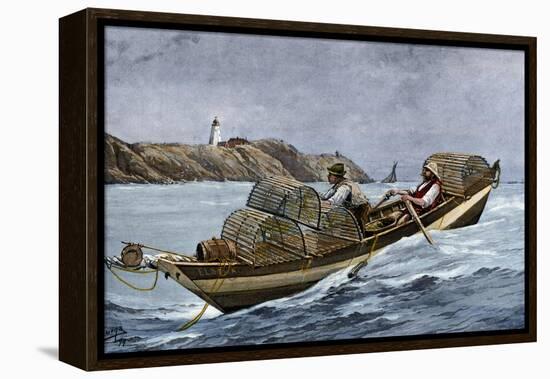 Lobster Fishermen in the Grand Manan Channel Between Maine and New Brunswick, 1890s-null-Framed Premier Image Canvas