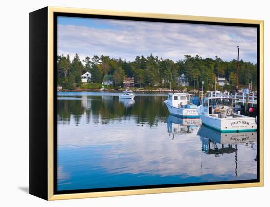 Lobster Fishing Boats, Boothbay Harbor, Maine, New England, United States of America, North America-Alan Copson-Framed Premier Image Canvas