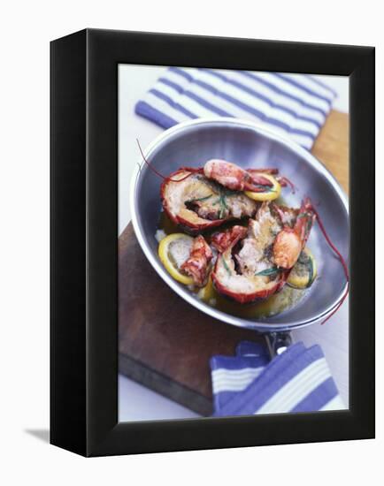 Lobster Fried in Butter with Lemon and Tarragon-Peter Medilek-Framed Premier Image Canvas