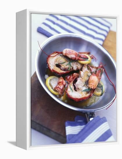 Lobster Fried in Butter with Lemon and Tarragon-Peter Medilek-Framed Premier Image Canvas