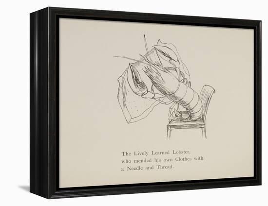 Lobster Mending Clothes, Nonsense Botany Animals and Other Poems Written and Drawn by Edward Lear-Edward Lear-Framed Premier Image Canvas