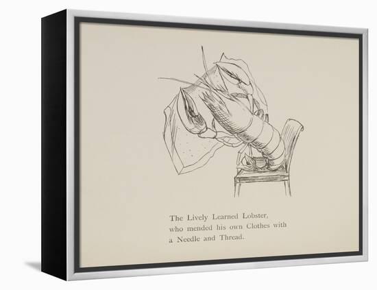 Lobster Mending Clothes, Nonsense Botany Animals and Other Poems Written and Drawn by Edward Lear-Edward Lear-Framed Premier Image Canvas
