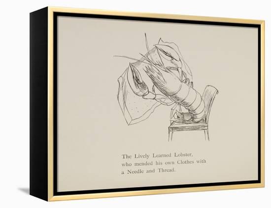 Lobster Mending Clothes, Nonsense Botany Animals and Other Poems Written and Drawn by Edward Lear-Edward Lear-Framed Premier Image Canvas