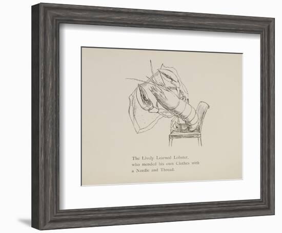 Lobster Mending Clothes, Nonsense Botany Animals and Other Poems Written and Drawn by Edward Lear-Edward Lear-Framed Giclee Print