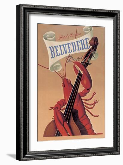 Lobster Musician at the Belvedere Hotel and Casino-null-Framed Premium Giclee Print