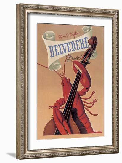 Lobster Musician at the Belvedere Hotel and Casino-null-Framed Art Print