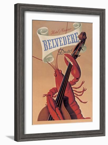 Lobster Musician at the Belvedere Hotel and Casino-null-Framed Art Print