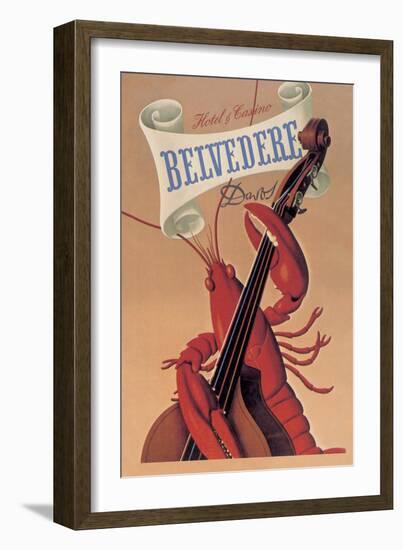 Lobster Musician at the Belvedere Hotel and Casino-null-Framed Art Print