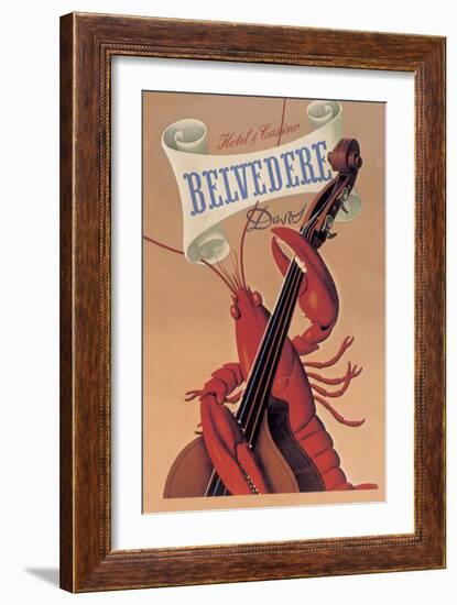 Lobster Musician at the Belvedere Hotel and Casino-null-Framed Art Print