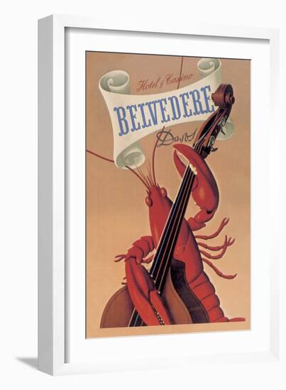 Lobster Musician at the Belvedere Hotel and Casino--Framed Art Print