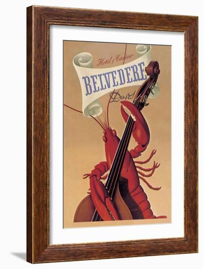 Lobster Musician at the Belvedere Hotel and Casino-null-Framed Art Print