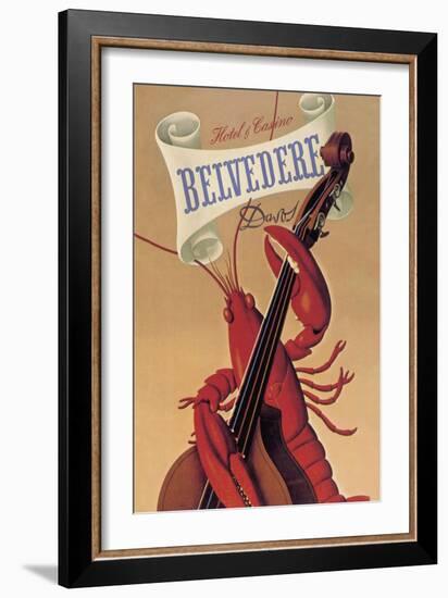 Lobster Musician at the Belvedere Hotel and Casino-null-Framed Art Print