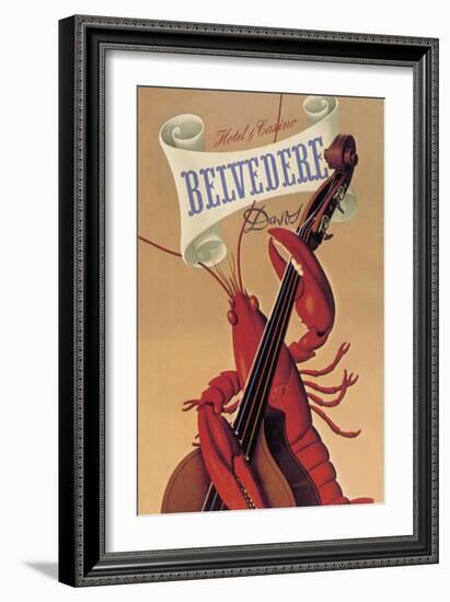 Lobster Musician at the Belvedere Hotel and Casino-null-Framed Art Print