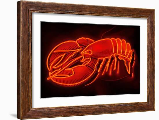 Lobster Neon Sign-Lantern Press-Framed Art Print