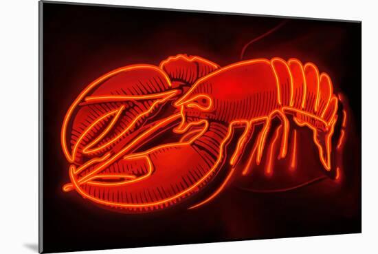 Lobster Neon Sign-Lantern Press-Mounted Art Print