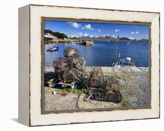Lobster Pots at Roundstone Harbour, Connemara, County Galway, Connacht, Republic of Ireland, Europe-David Wogan-Framed Premier Image Canvas