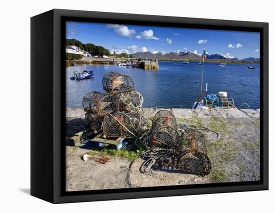 Lobster Pots at Roundstone Harbour, Connemara, County Galway, Connacht, Republic of Ireland, Europe-David Wogan-Framed Premier Image Canvas