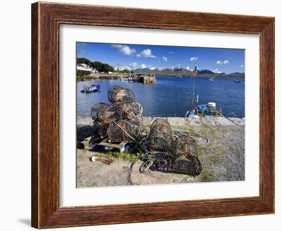 Lobster Pots at Roundstone Harbour, Connemara, County Galway, Connacht, Republic of Ireland, Europe-David Wogan-Framed Photographic Print