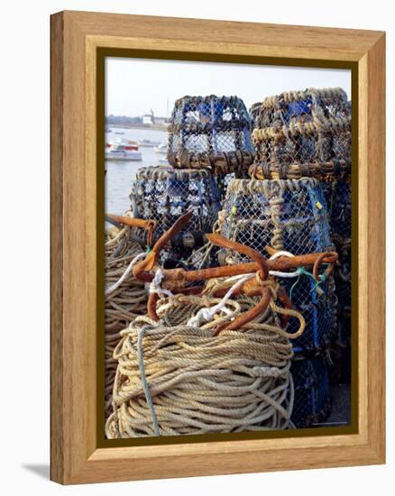 Lobster Pots, Normandy, France-Michael Busselle-Framed Premier Image Canvas