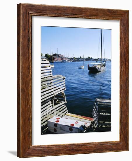 Lobster Traps, Living Maritime Museum, Mystic Seaport, Connecticut, USA-Fraser Hall-Framed Photographic Print