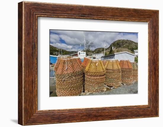 Lobster Traps Near Fishing Boat Outside St. John'S, Newfoundland, Canada, North America-Michael Nolan-Framed Photographic Print