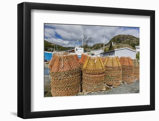 Lobster Traps Near Fishing Boat Outside St. John'S, Newfoundland, Canada, North America-Michael Nolan-Framed Photographic Print