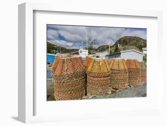 Lobster Traps Near Fishing Boat Outside St. John'S, Newfoundland, Canada, North America-Michael Nolan-Framed Photographic Print