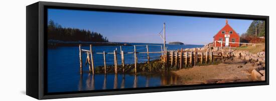 Lobster Village in Autumn, Stonington, Maine-null-Framed Stretched Canvas