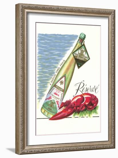 Lobster with Wine Bottle-null-Framed Art Print