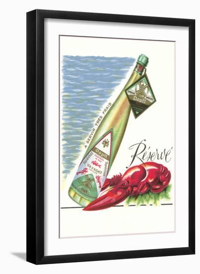 Lobster with Wine Bottle-null-Framed Art Print