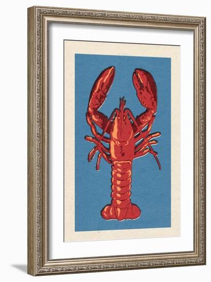 Lobster - Woodblock-Lantern Press-Framed Art Print