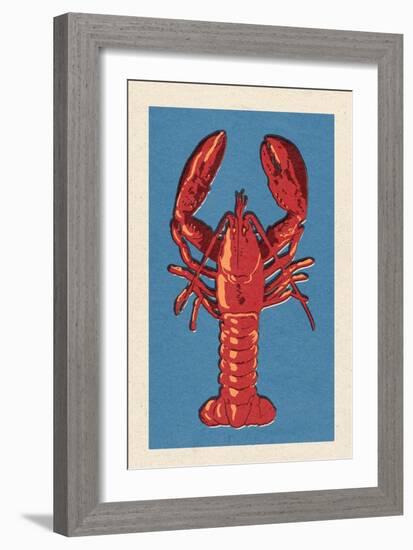 Lobster - Woodblock-Lantern Press-Framed Art Print