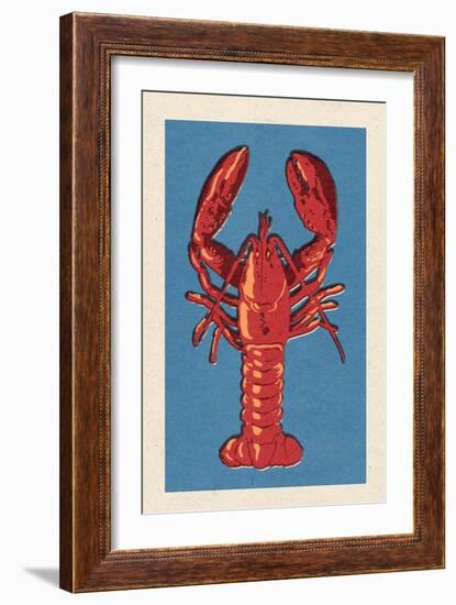 Lobster - Woodblock-Lantern Press-Framed Art Print