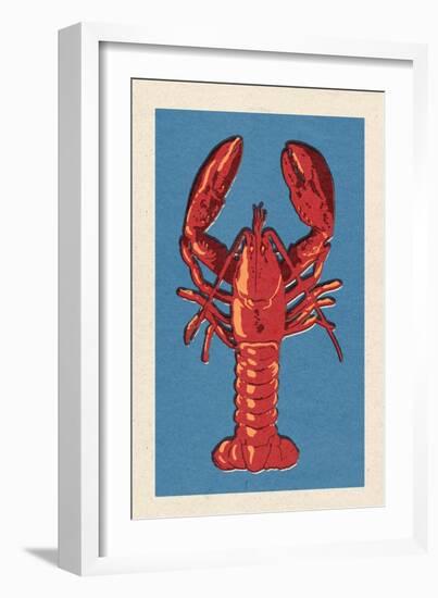 Lobster - Woodblock-Lantern Press-Framed Art Print