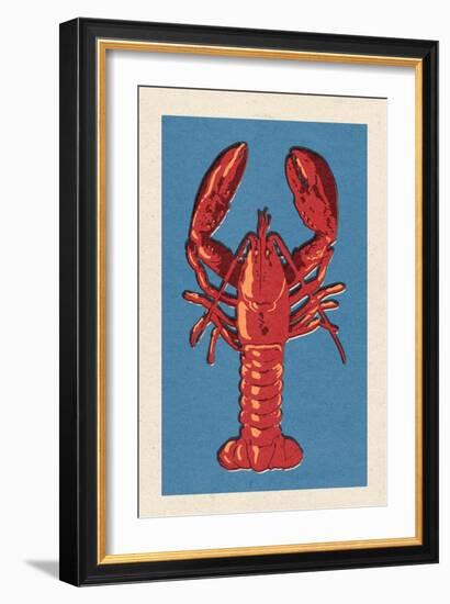 Lobster - Woodblock-Lantern Press-Framed Art Print