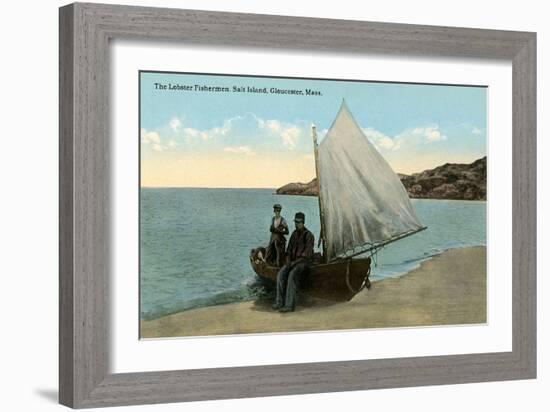 Lobstermen, Salt Island, Gloucester-null-Framed Art Print